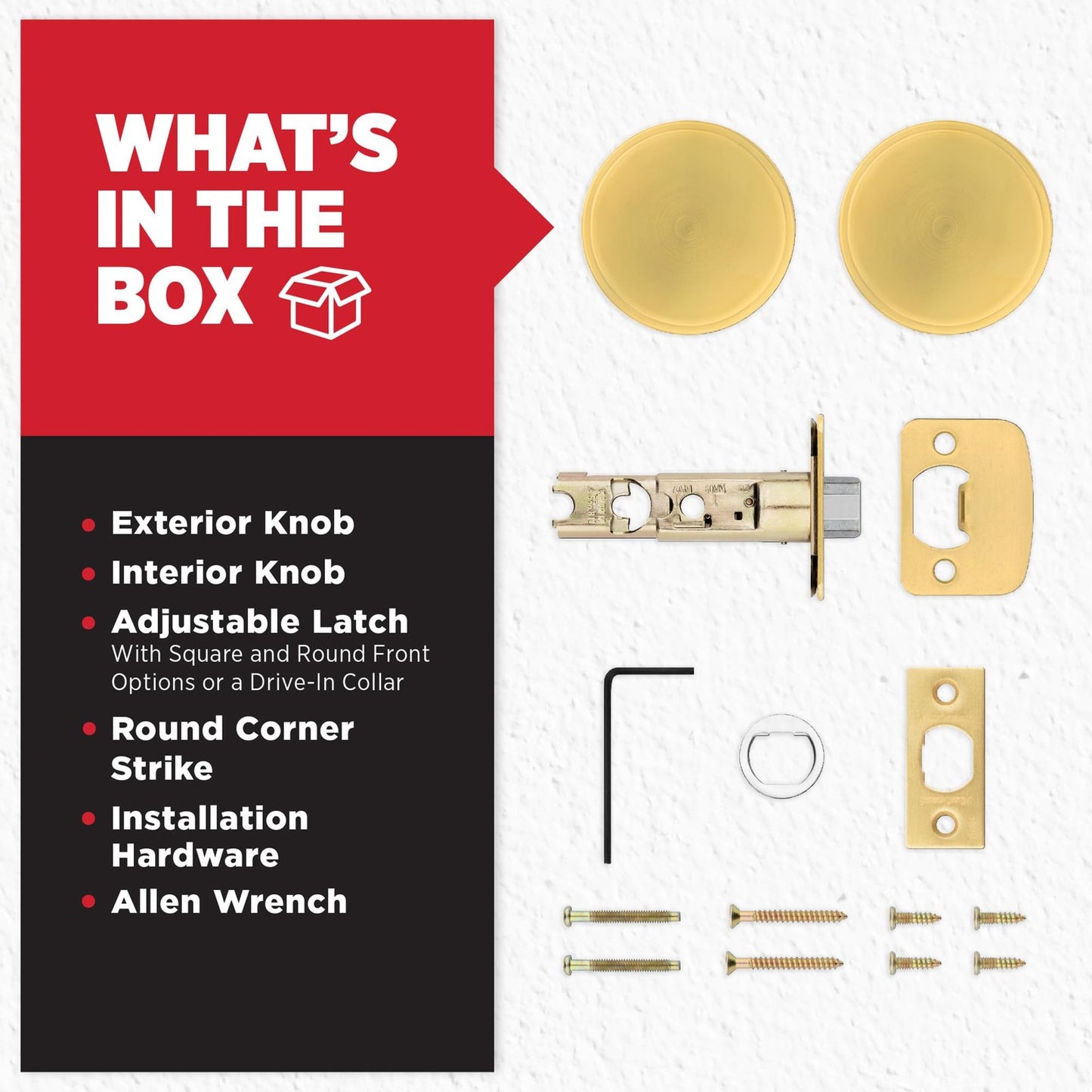Kwikset 720PSKRDT Pismo Interior Passage Door Knob Satin Brass, Round