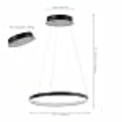 JONATHAN Y 15.75" Matte Black Modern LED Pendant Dimmable Round JYL7202A
