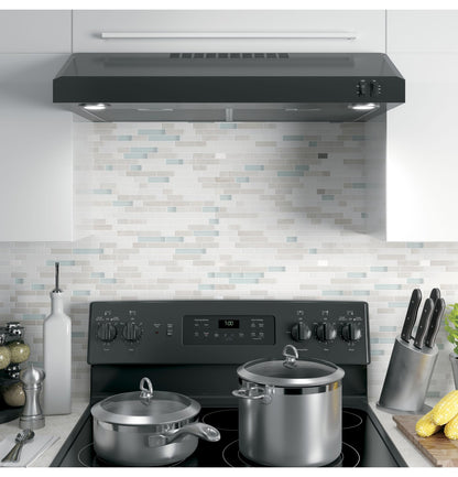 GE JVX5305DJ2BB 30" Under Cabinet Hood with Convertible Duct Black