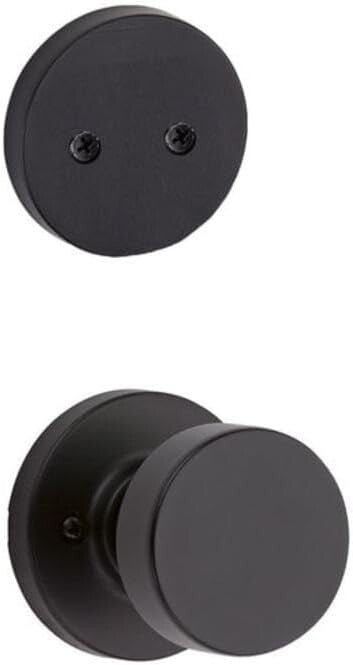 Kwikset 968PSKRDT-514 Pismo Knob with Round Rose Interior Dummy Handleset-Black