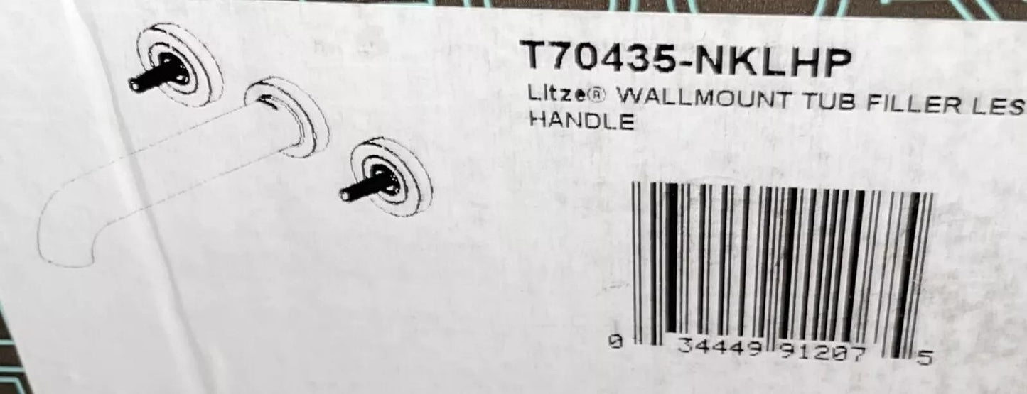 Brizo Litze®: Two-Handle Wall Mount Tub Filler - Less Handles - T70435-NKLHP