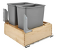Rev-A-Shelf Wood Classics 21"W Maple Bottom Mount Double 30 Qt / 7.5 Gallon Pull