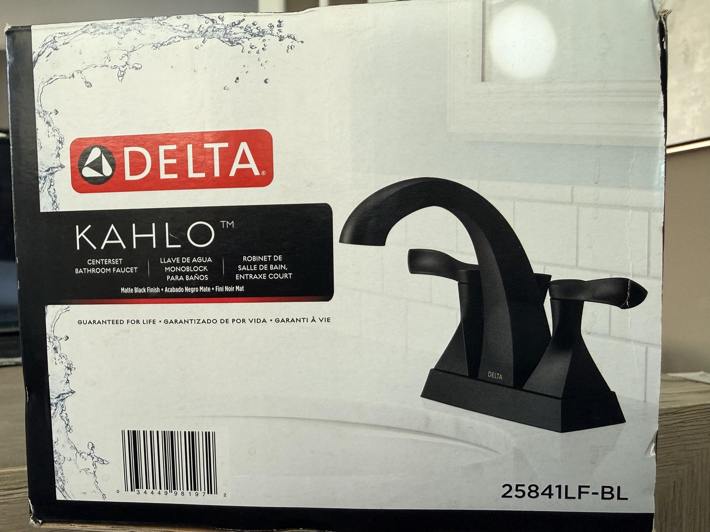 Delta 25841LF-BL Kahlo Matte Black Centerset Bathroom Faucet