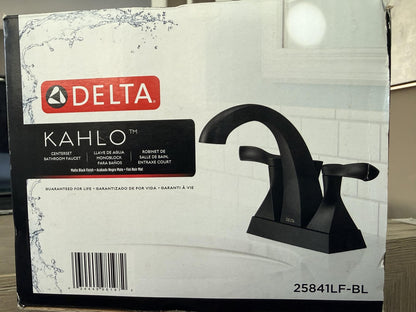 Delta 25841LF-BL Kahlo Matte Black Centerset Bathroom Faucet