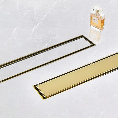AGLSD-T-36IN Linear Shower Drain, 36" Gold Drain Tile Insert 2-in-1 Shower Drain