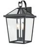 Millennium Lighting Mensun 2 Light 18" Outdoor Wall Sconce w/Clear Glass-Black