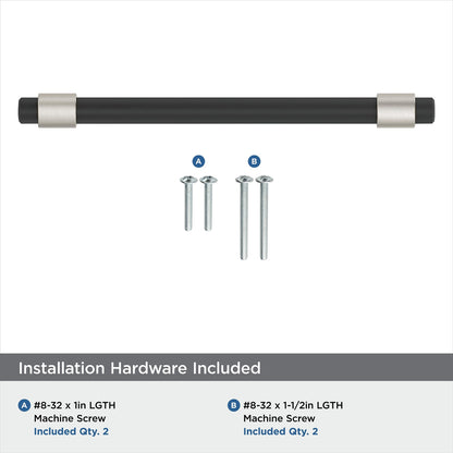 Amerock BP36859FBG10 Mergence Cabinet Pull Matte Black/Satin Nickel 5-1/16" C2C