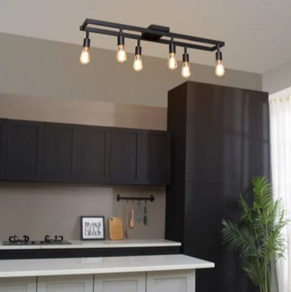 Globe Electric 91007791 Weston 6 Light 36" Wide Fixed Rail Ceiling Fixture-Black