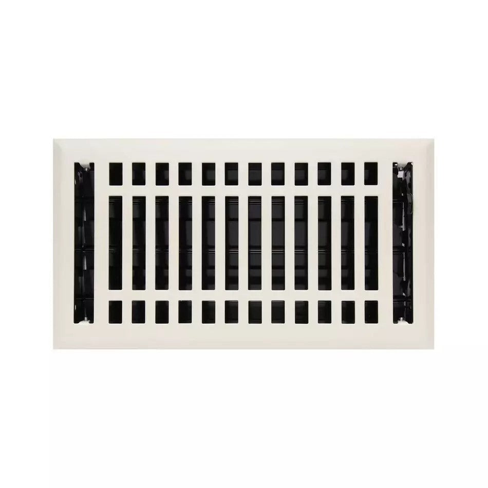 Signature Hardware - Contemporary Steel Floor Register - Almond 6" X 14"