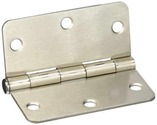Deltana S35R415 Residential Thickness Steel 3 1/2"x3 1/2"x1/4" Radius Hinge-SN