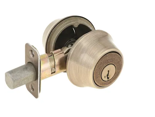 Kwikset Antique Brass Double Cylinder Deadbolt with SmartKey Security