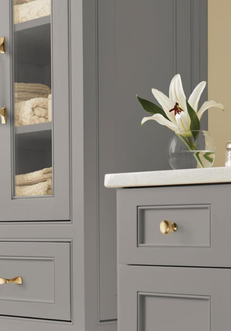 Amerock - HIGHLAND RIDGE Cabinet Knob - 1-3/16 in diameter - Golden Champagne