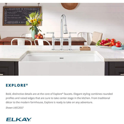 Elkay LKEC2012LS Explore Single Hole Bar Faucet Forward Only Lever Handle-Steel