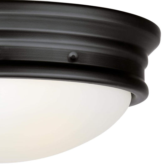 Westinghouse 6578100 Meadowbrook 13" Outdoor Ceiling Light Matte Black Frosted