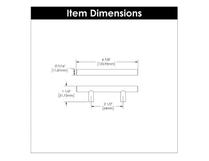 Hickory Hardware HH075592-BBLN Bar Pull 2-1/2" C2C Brushed Black Nickel