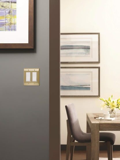 Amerock BP36505BBZ Wall Plate Golden Champagne 2 Rocker Switch Plate Cover