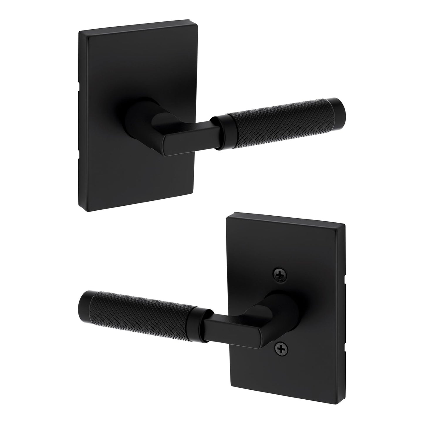 Kwikset 720PVLRCT-514 Prava Interior Passage Door Knurled Reversible Matte Black