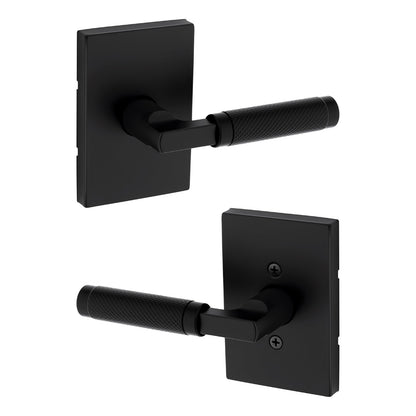 Kwikset 720PVLRCT-514 Prava Interior Passage Door Knurled Reversible Matte Black