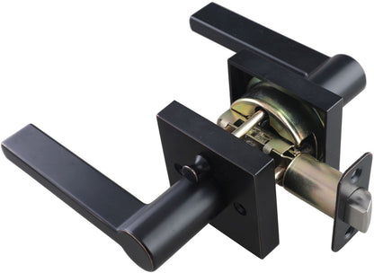 Miseno MLK3022 Lorton Flat Bar Privacy Door Lever Set - Oil Rubbed Bronze