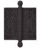 Signature Hardware 968689 Victorian Eastern Damask 4"x4" Hinge-Black Powder Coat