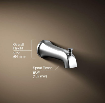 Kohler K-28563 Tempered 6-3/8" Integrated Diverter Tub Spout - Polished Chrome