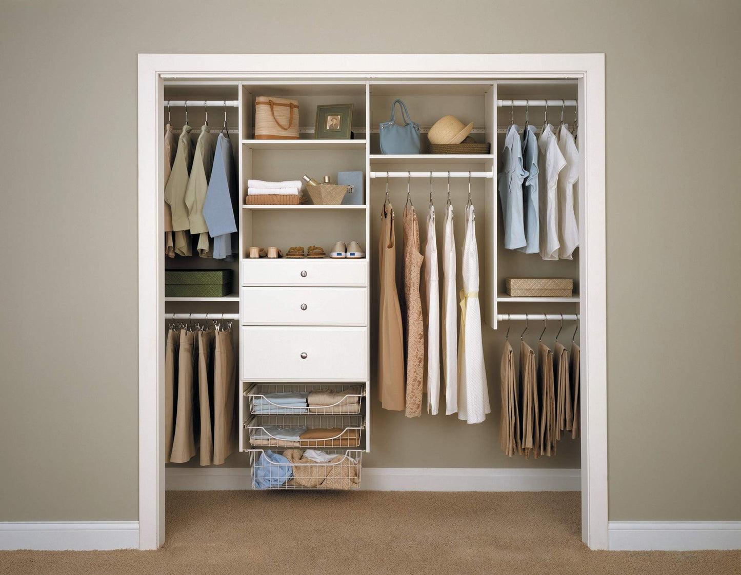 Easy Track RD08ON 8" Drawer Closet Storage, White