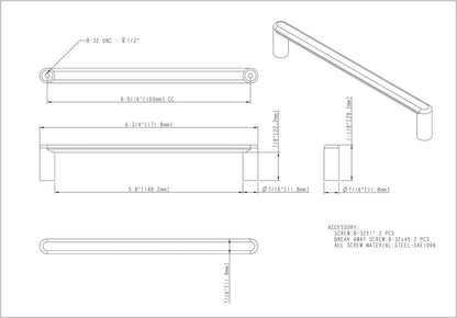 Hardware Resources 105-160MB 160 mm C2C Matte Black Gibson Cabinet Pull