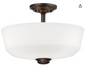 Millennium Lighting 2152-RBZ Two Light Semi-Flush Ceiling Mount, Rubbed Bronze