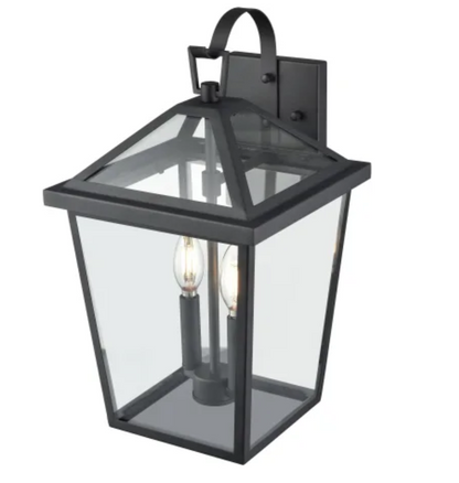 Millennium Lighting Mensun 2 Light 18" Outdoor Wall Sconce w/Clear Glass-Black