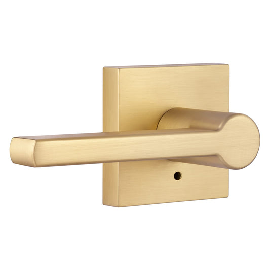 Miseno MLK3022 Lorton Flat Bar Privacy Door Lever Set - Satin Brass
