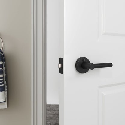 Miseno HLK2103CB Elkton Round Rod Privacy Door Lever Set - Satin Brass