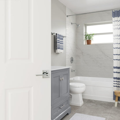 Miseno MLK3022 Lorton Flat Bar Privacy Door Lever Set - Satin Brass