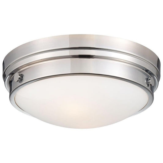 Minka Lavery 823-77 2 Light 13.25" Width Flush Mount Ceiling Fixture - Chrome