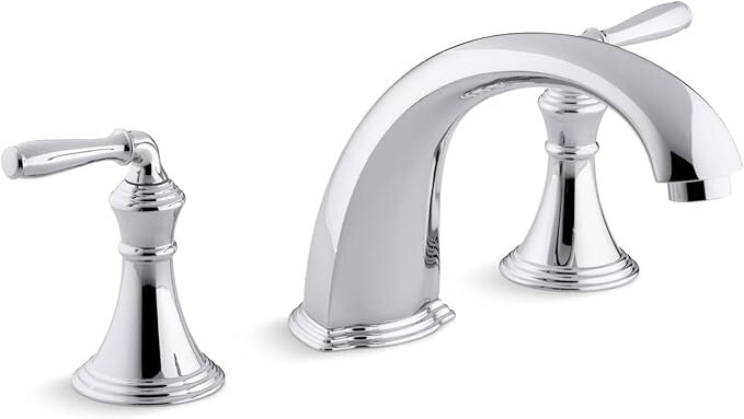 KOHLER T398-4-CP Devonshire Bath Faucet Trim, 3-Hole 2-Handle Tub Faucet-Chrome