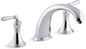 KOHLER T398-4-CP Devonshire Bath Faucet Trim, 3-Hole 2-Handle Tub Faucet-Chrome