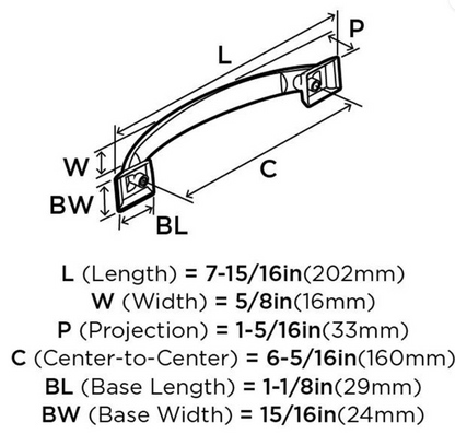 Amerock - Candler Cabinet Pull - 6-5/16" - Golden Champagne