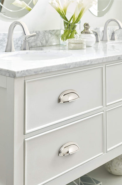Amerock BP36640PN Cabinet Cup Pull Polished Nickel 3"/4" C2C Ashby