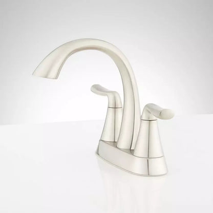 Signature Hardware - Provincetown Centerset Bathroom Faucet - Brushed Nickel