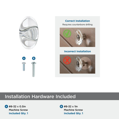 Amerock BP36651CG10 Glacio Cabinet Knob Clear/Satin Nickel 1-3/4" Length