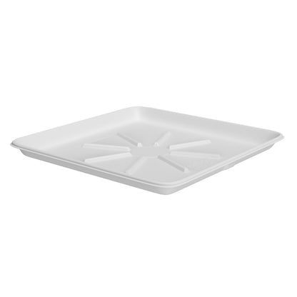 Jones Stephens J04300 28" x 30" Washing Machine Pan with Side Mount Drain White