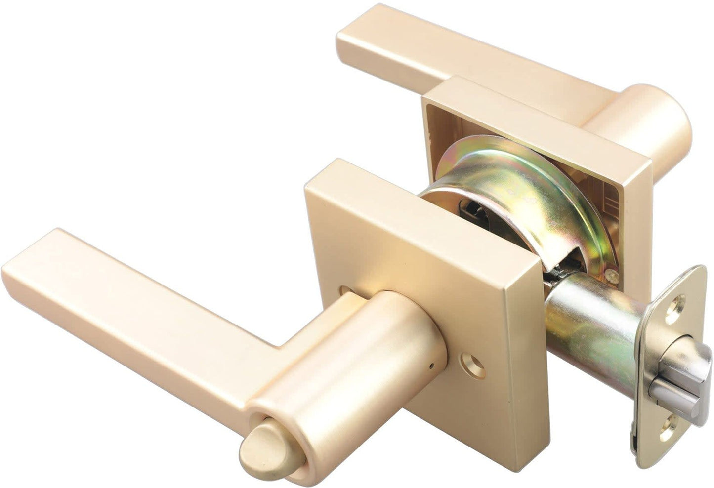 Miseno MLK1022 Lorton Flat Bar Keyed Entry Door Lever Set Satin Nickel