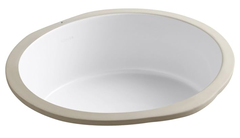 Kohler 2883-0 Verticyl 13-3/4" Round Undermount Bathroom Sink w Overflow. White