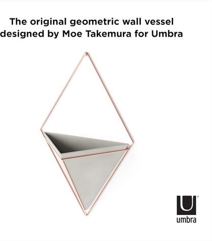 Umbra 470752-Hanging Planter Vase Wall Decor, Pot and Container - Grey/Copper