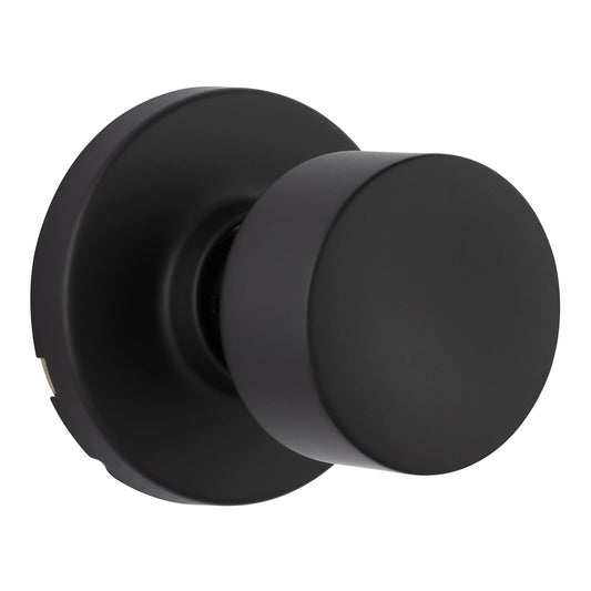 Miseno MLK4080 Tuscora Shaker Passage Door Knob Set Round Rose - Matte Black
