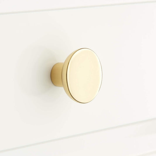 Signature Hardware 441694 Gordes 1-1/4" Round Cabinet Knob - Polished Brass
