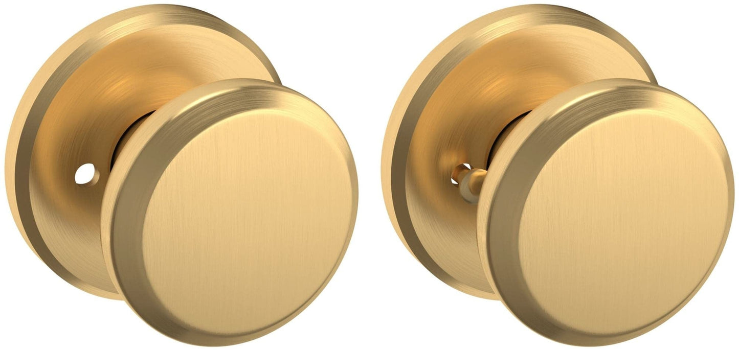 Baldwin 5023031PRIV Privacy Door Knob Set with R016 Rose Non Lackered Brass