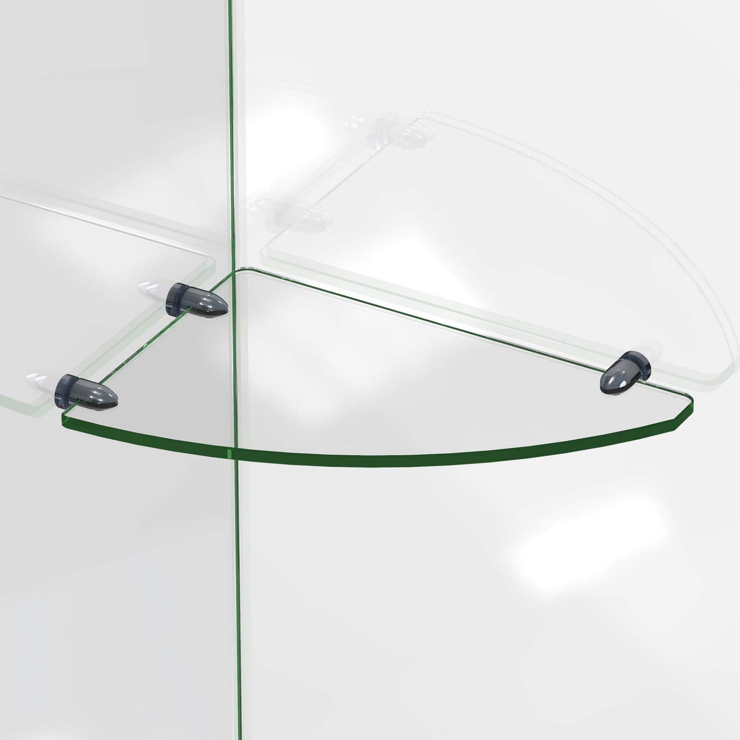 DreamLine GLSH-4100-01 12 in. x 8 in. Corner Glass Shelf in Chrome
