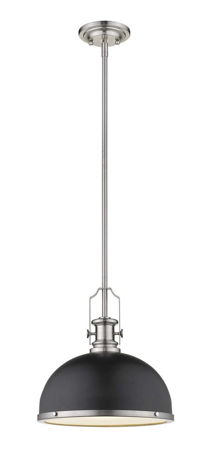 Z-Lite 725P12-MB+BN 1 Light Pendant, Matte Black + Brushed Nickel