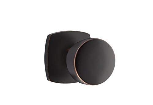 Emtek 5306LAUUS4 Full Dummy Set, Urban Modern Rosette, Laurent Knob, Satin Brass