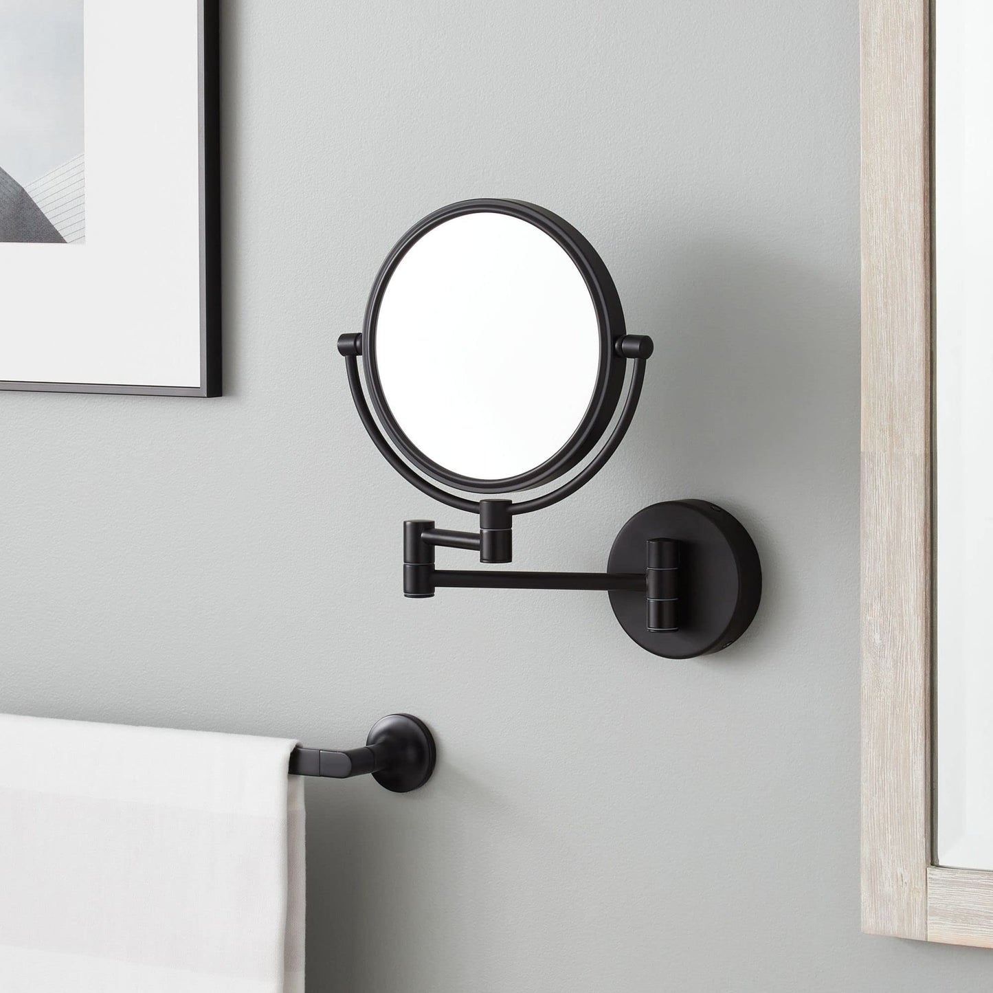 Signature Hardware SH662009MB Ramana Make Up Magnifying Mirror-Satin Black